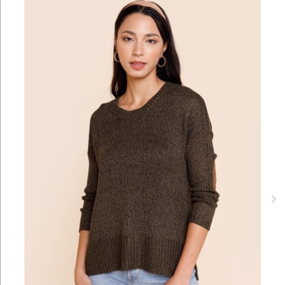 Olive elbow patch sweater - Picture 2 of 5